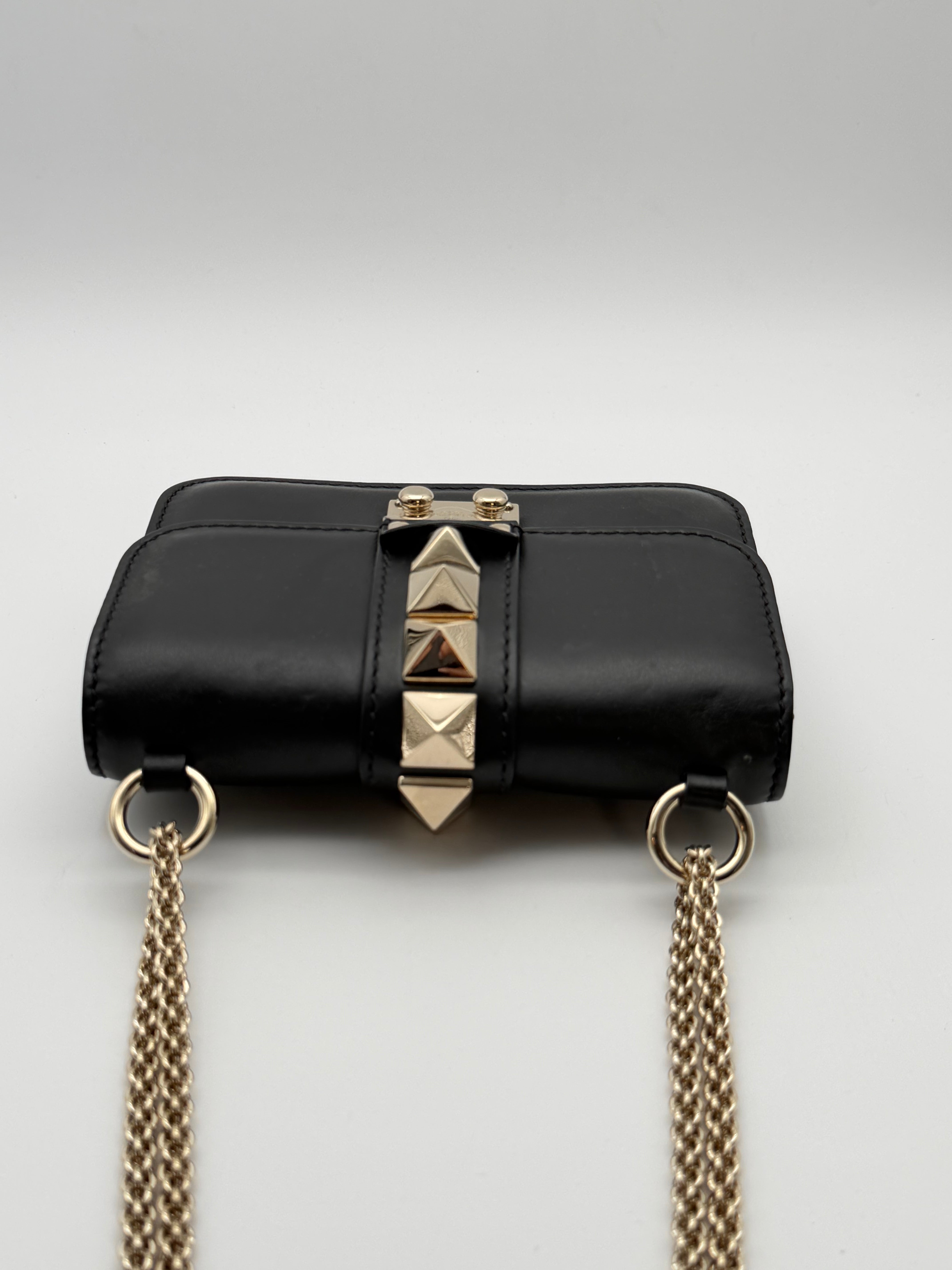 Valentino Garavani Glam Lock small black calfskin
