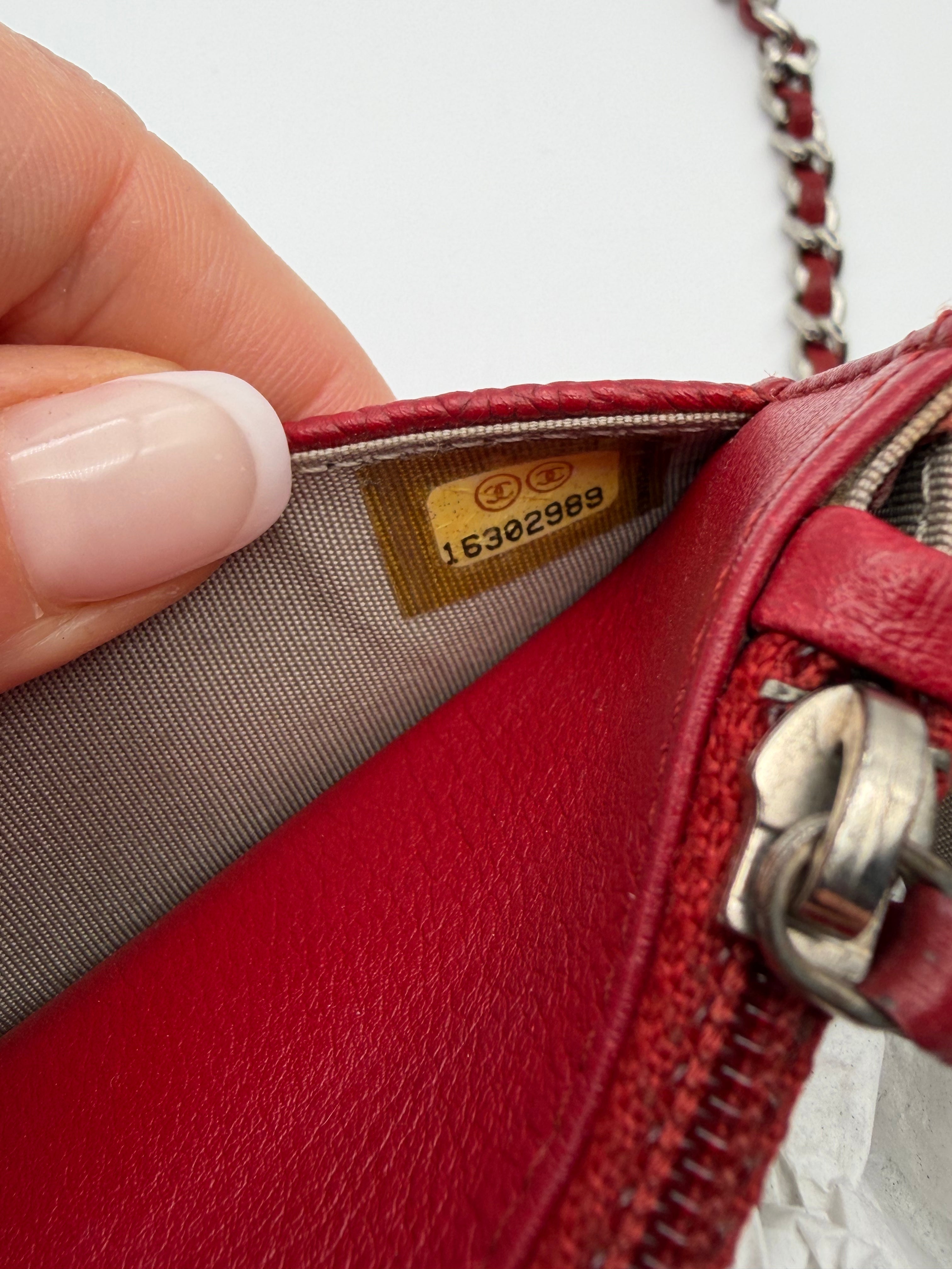 Chanel Wallet on Chain Timeless Double C in pelle di vitello Caviar rossa