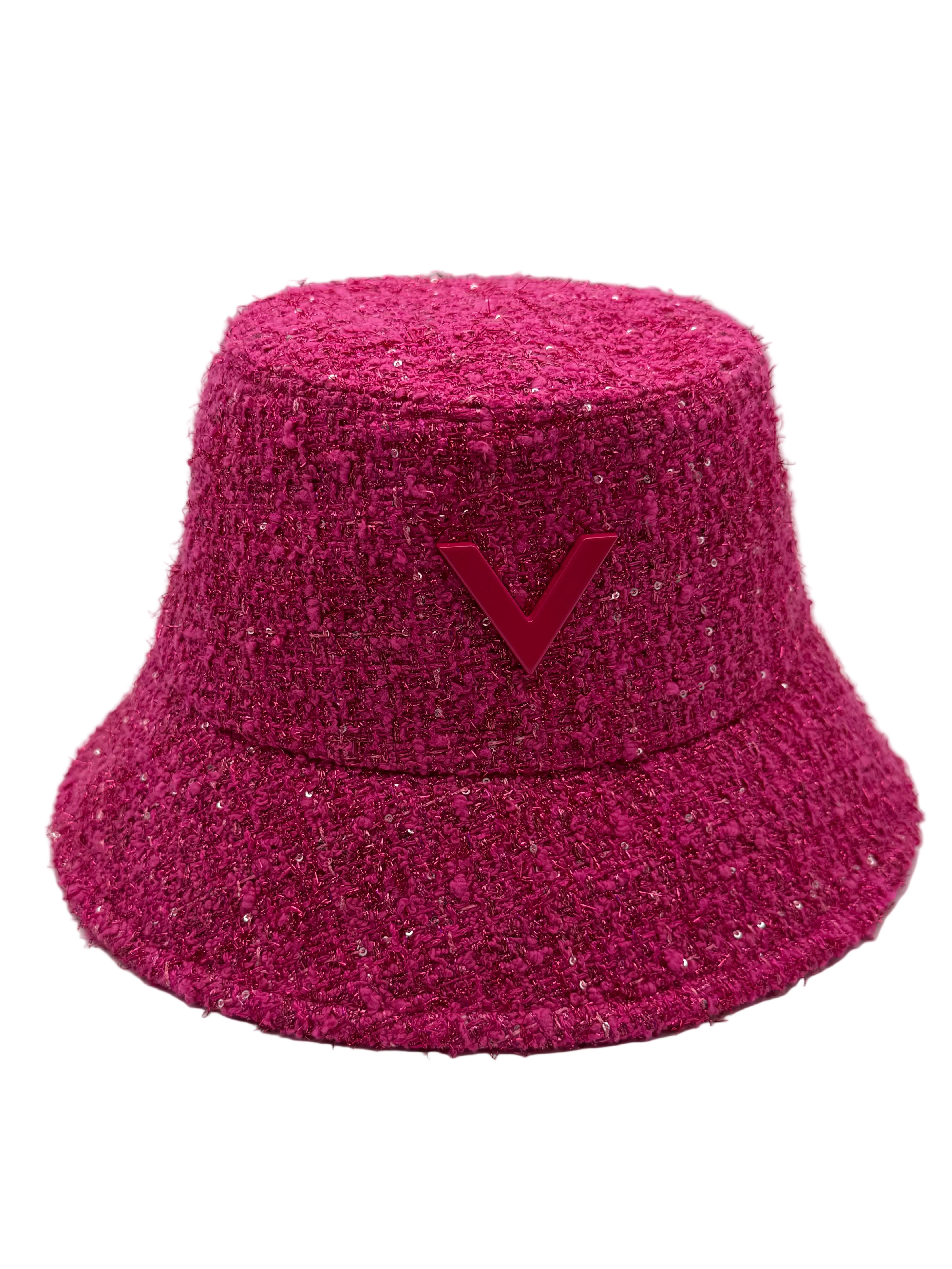 Valentino Garavani Cappello a secchiello in lana rosa
