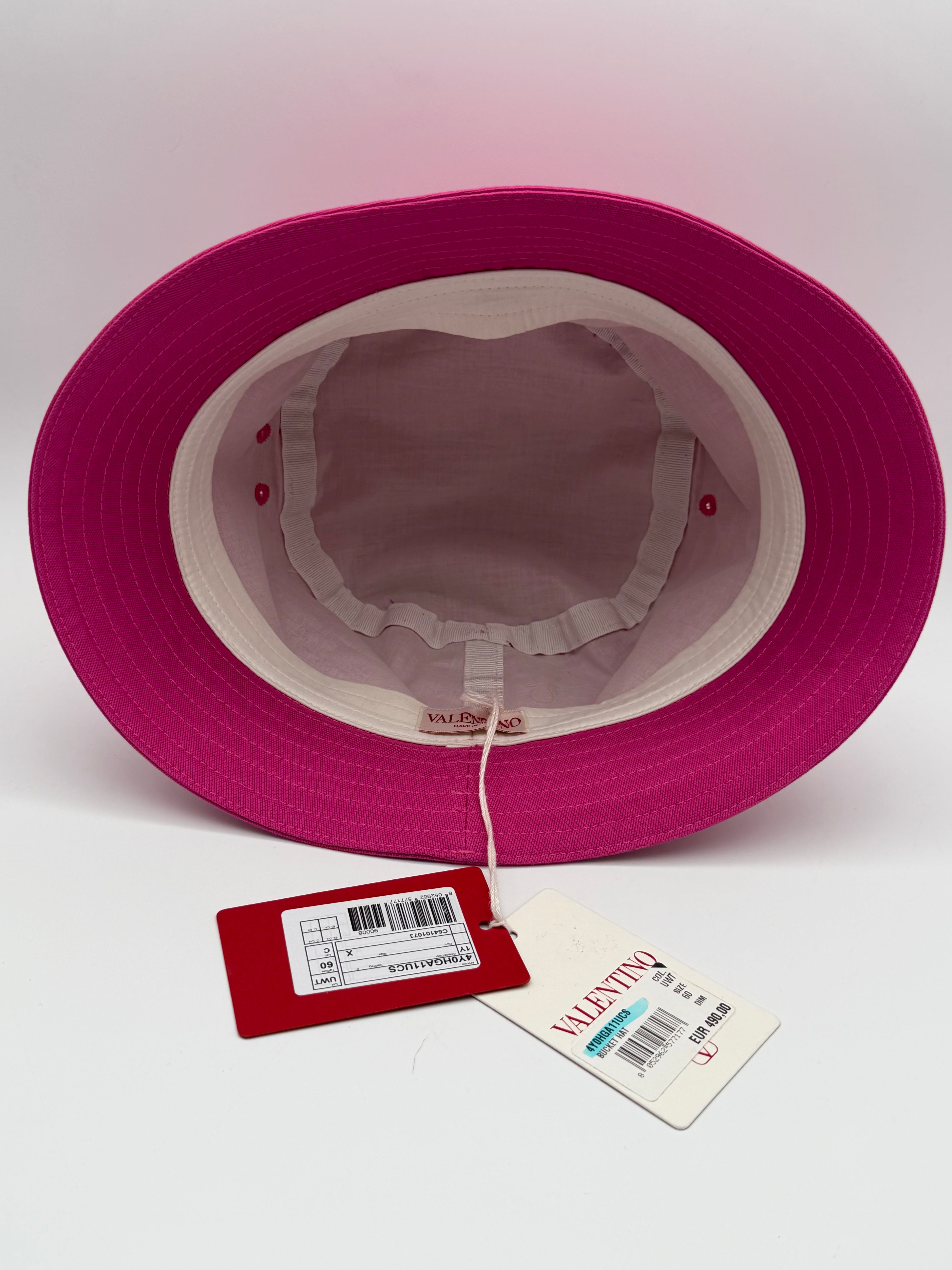 Valentino Garavani Cappello V signature in cotone rosa
