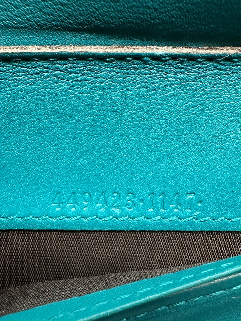 GUCCI PORTAFOGLIO CONTINENTAL PELLE GUCCISSIMA PETROLIO