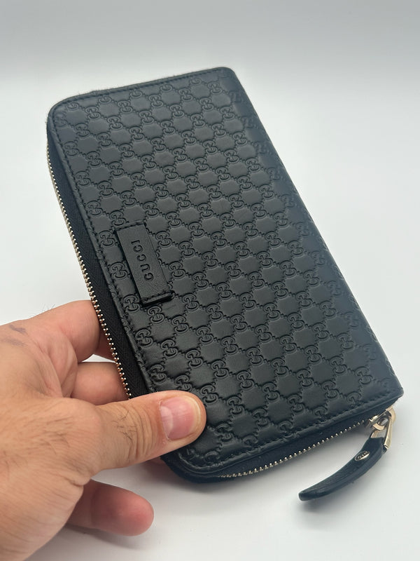 GUCCI PORTAFOGLIO CONTINENTAL PELLE GUCCISSIMA NERO