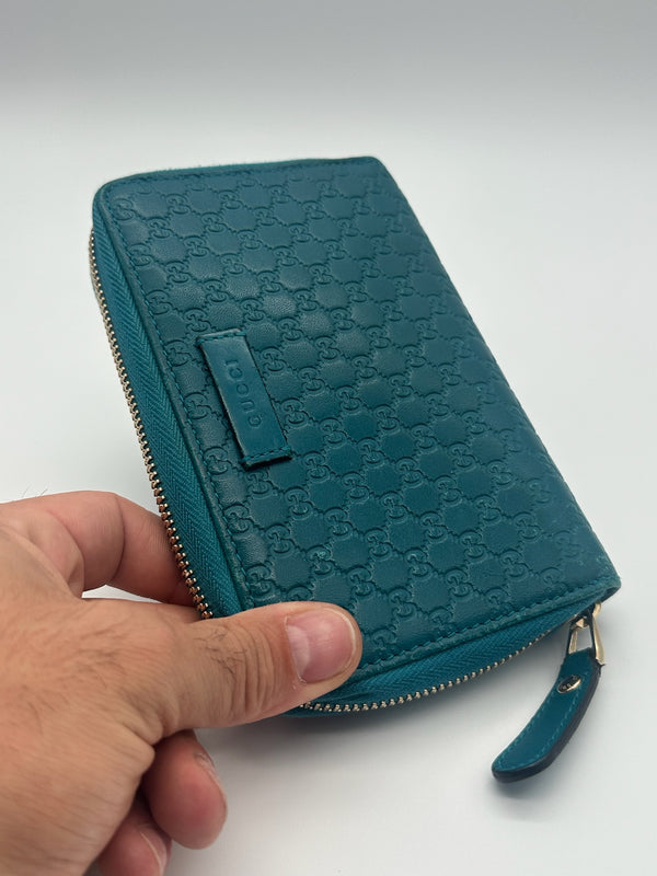GUCCI PORTAFOGLIO CONTINENTAL PELLE GUCCISSIMA PETROLIO
