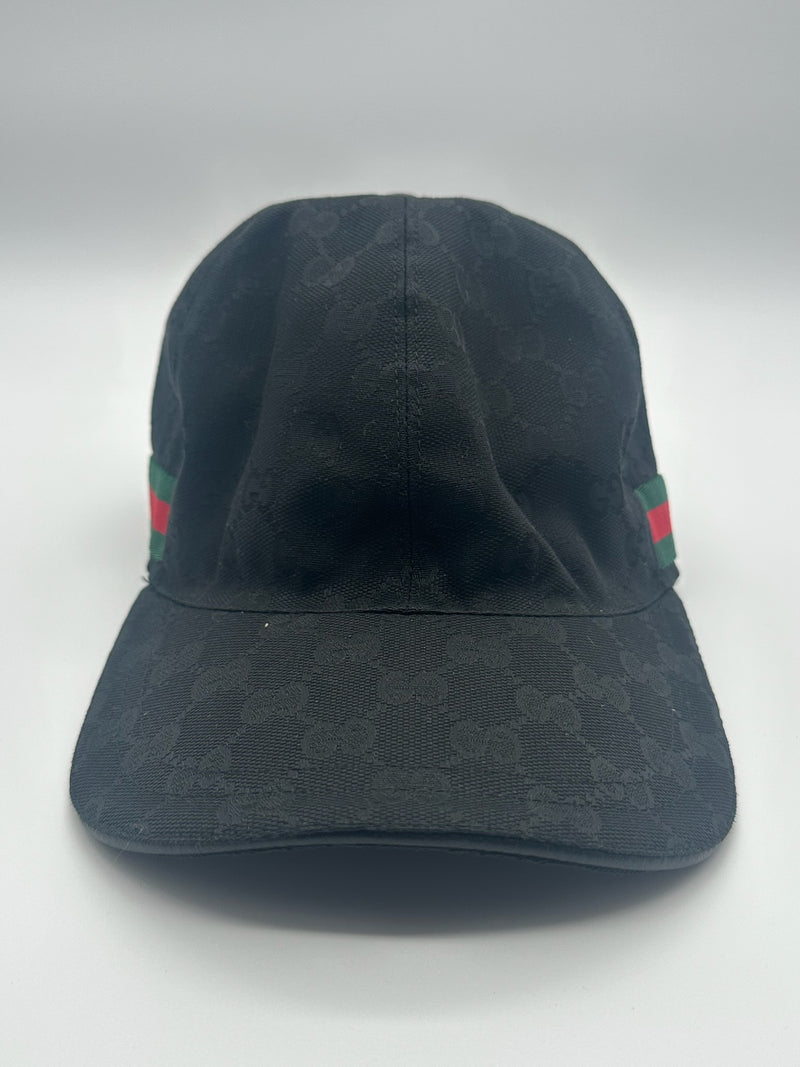 GUCCI CAPPELLO DA BASEBALL GG WEB NERO