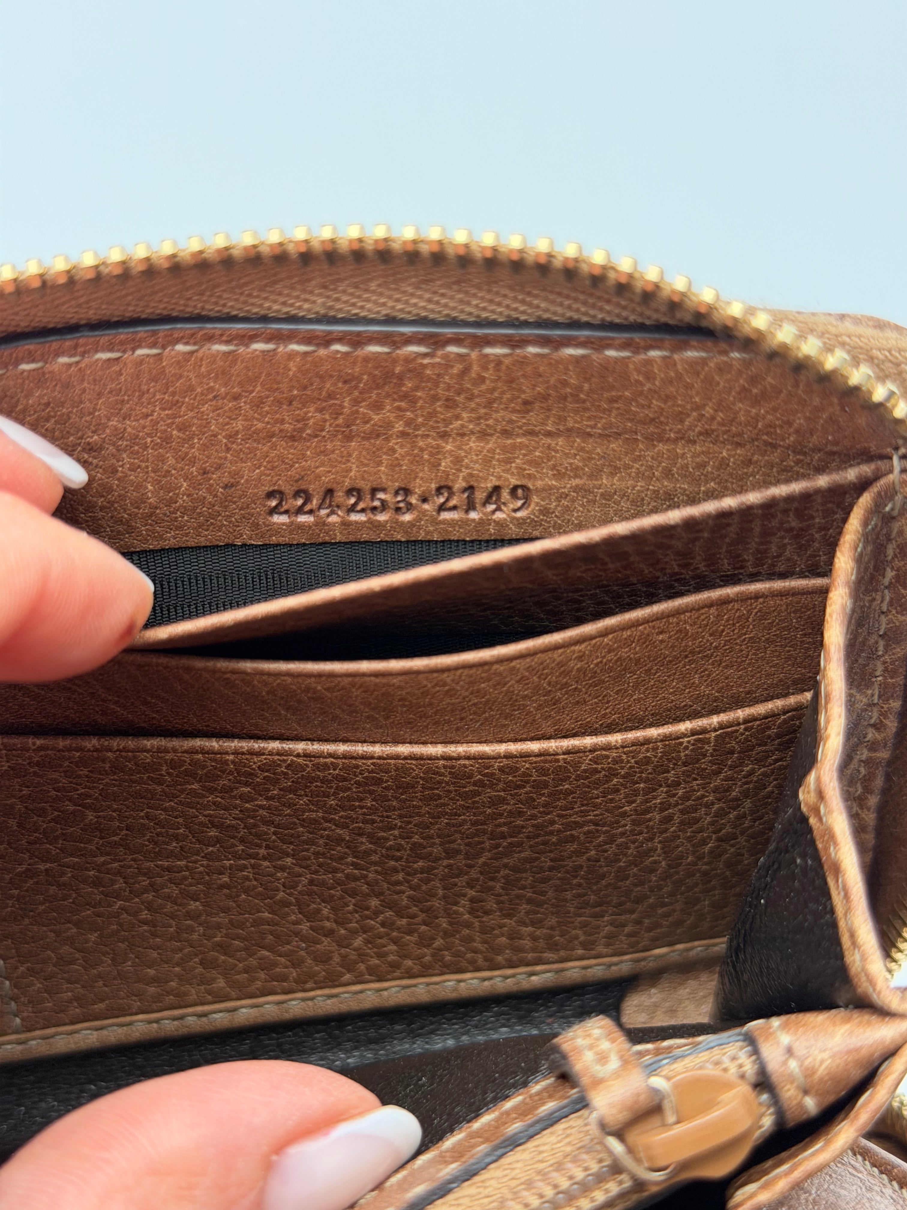 Gucci portafoglio in pelle Guccissima goffrata marrone chiaro e tiravamo in bambù - SGER S.r.l.