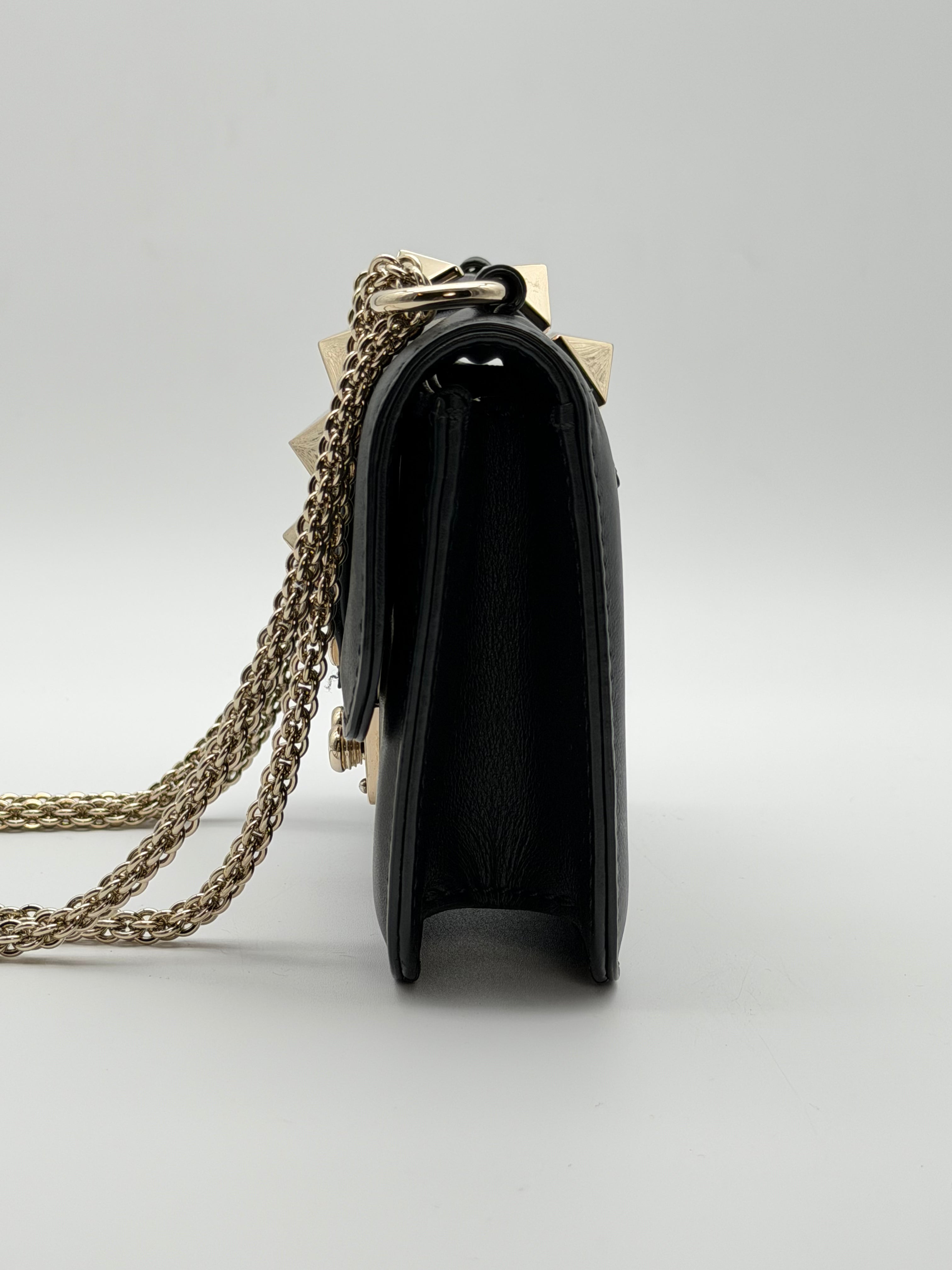 Valentino Garavani Glam Lock small black calfskin