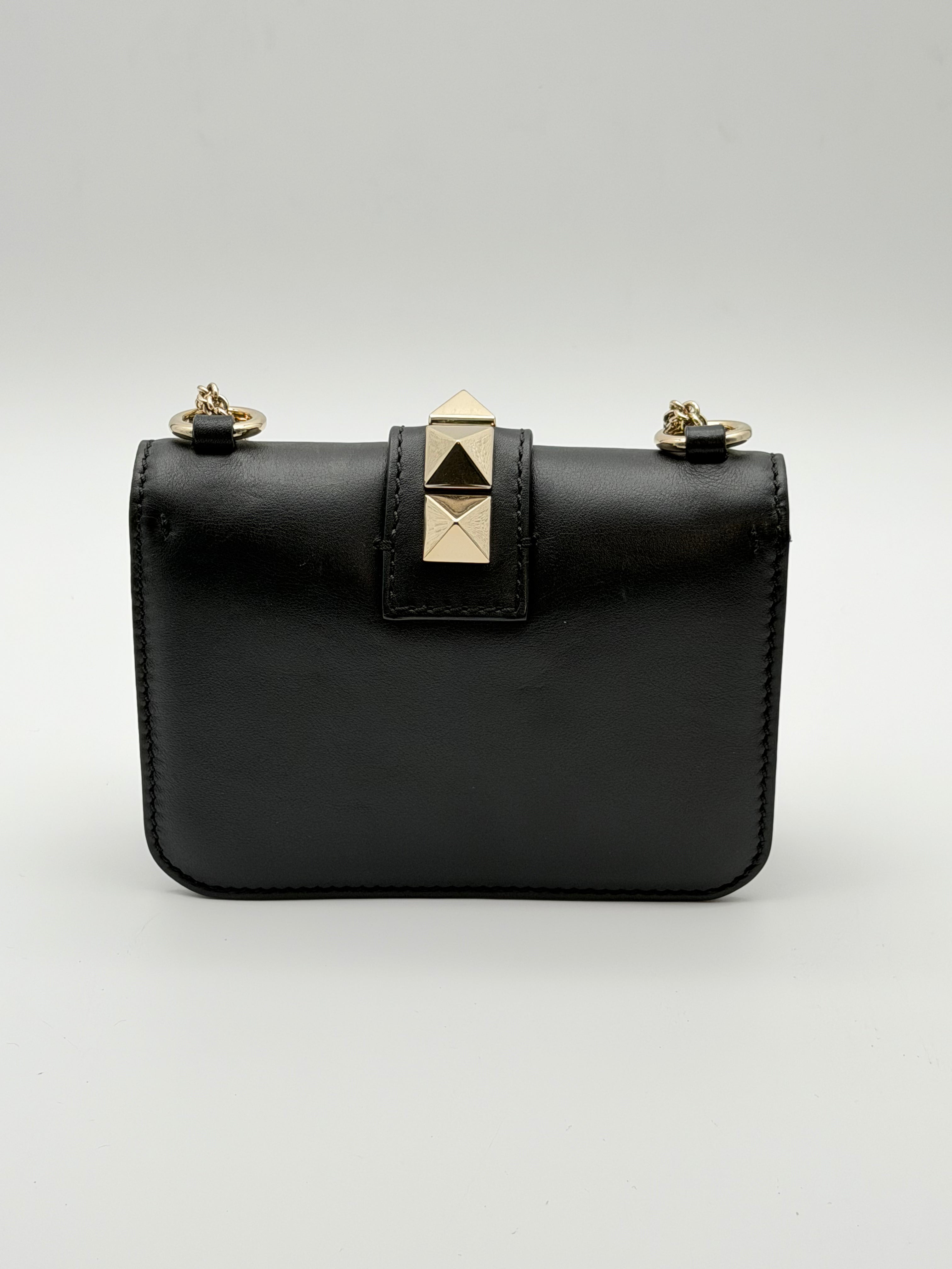 Valentino Garavani Glam Lock small black calfskin