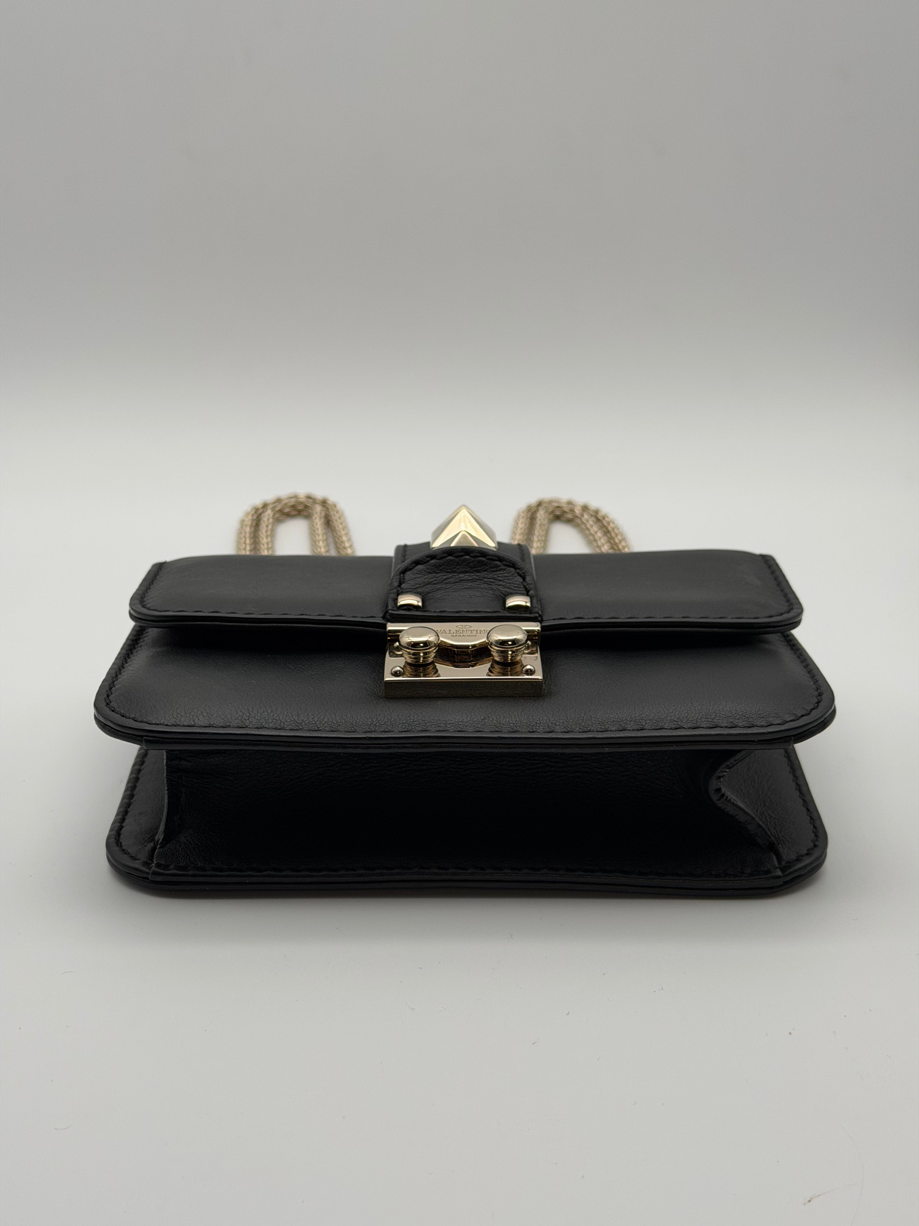 Valentino Garavani Glam Lock small black calfskin