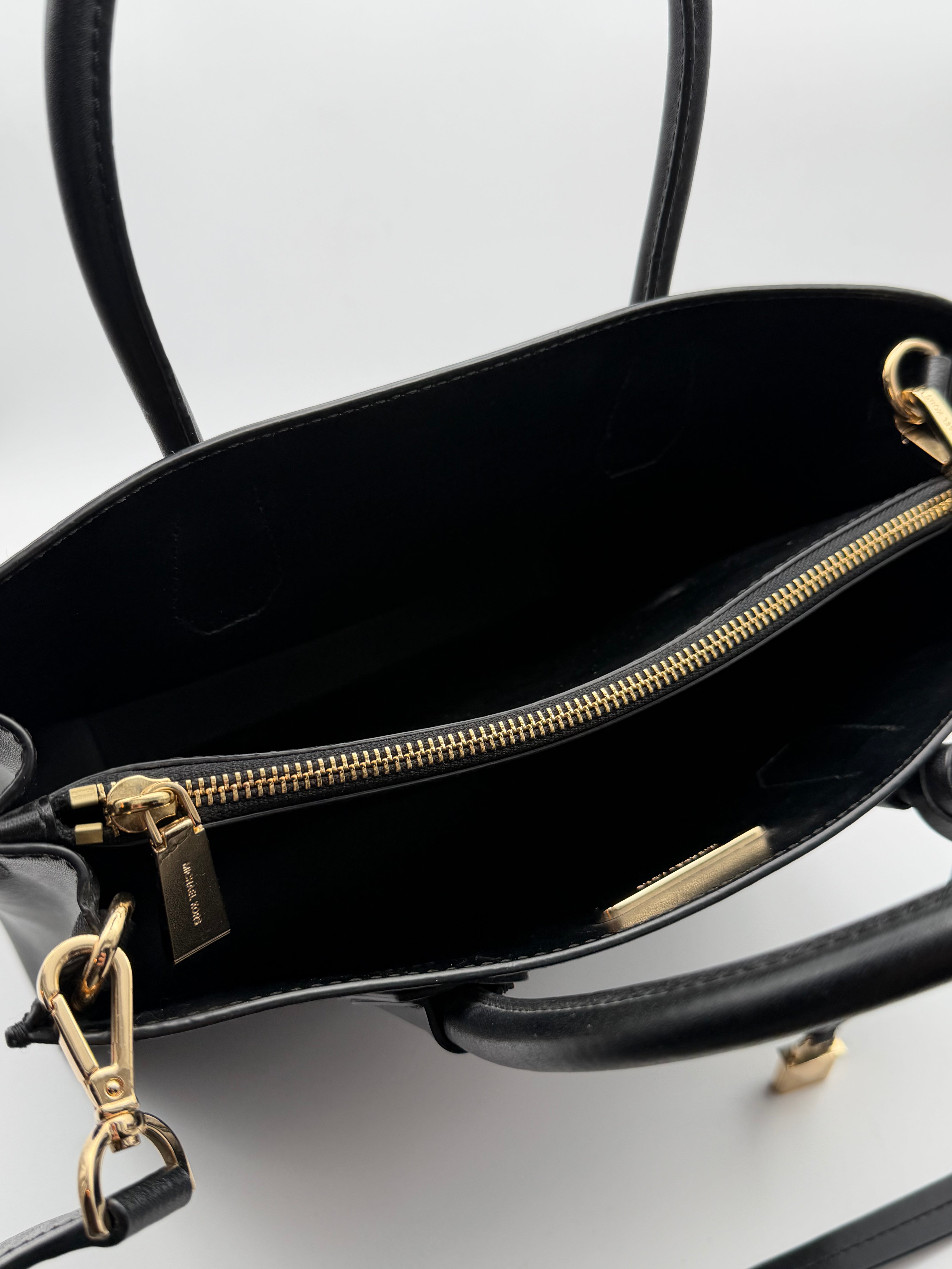 Michael Kors Mercer Medium Saffiano Leather Crossbody Tote Bag Black