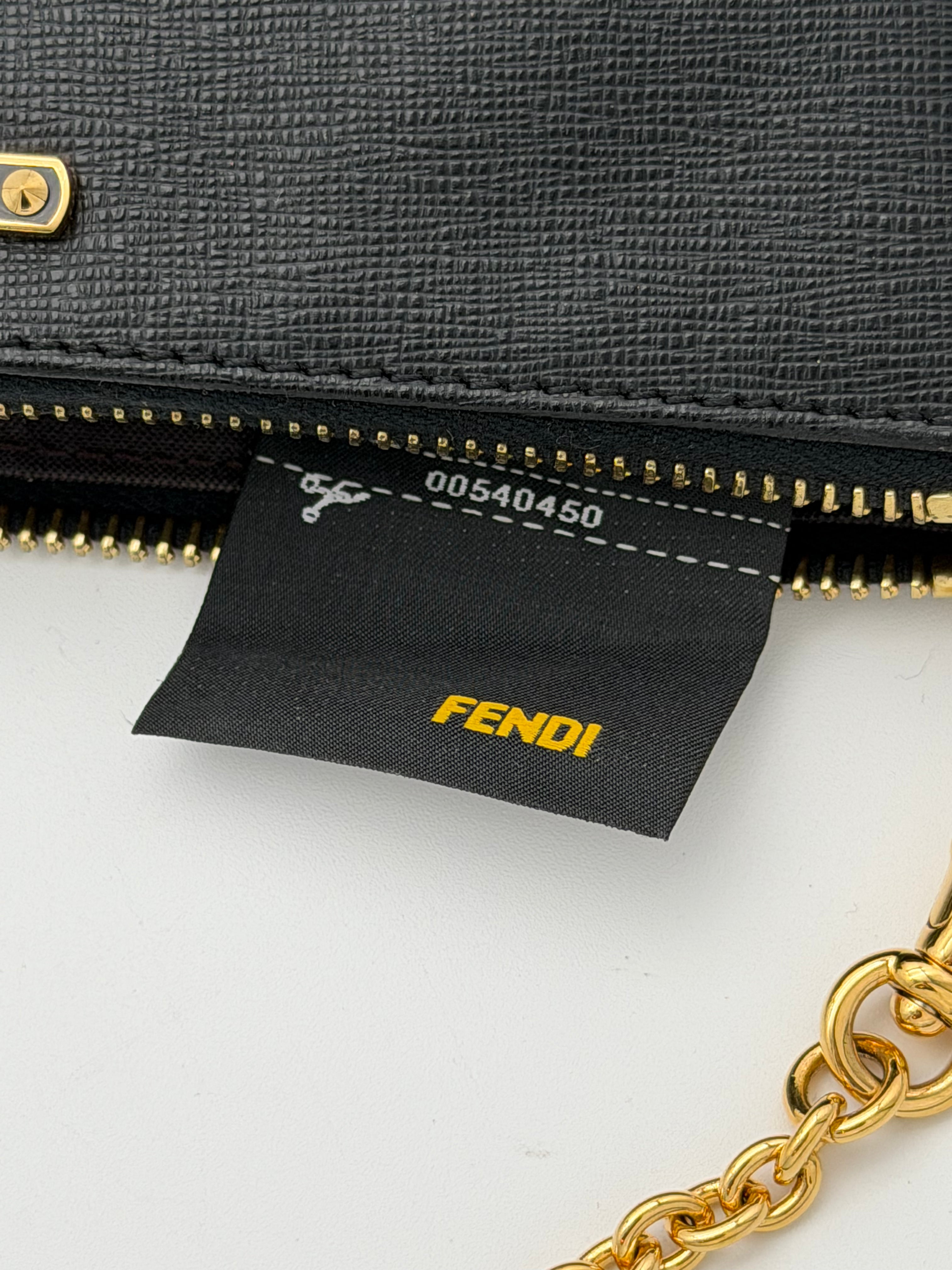 Fendi Elite black calfskin clutch from the 2013/2014 "Crayons" collection
