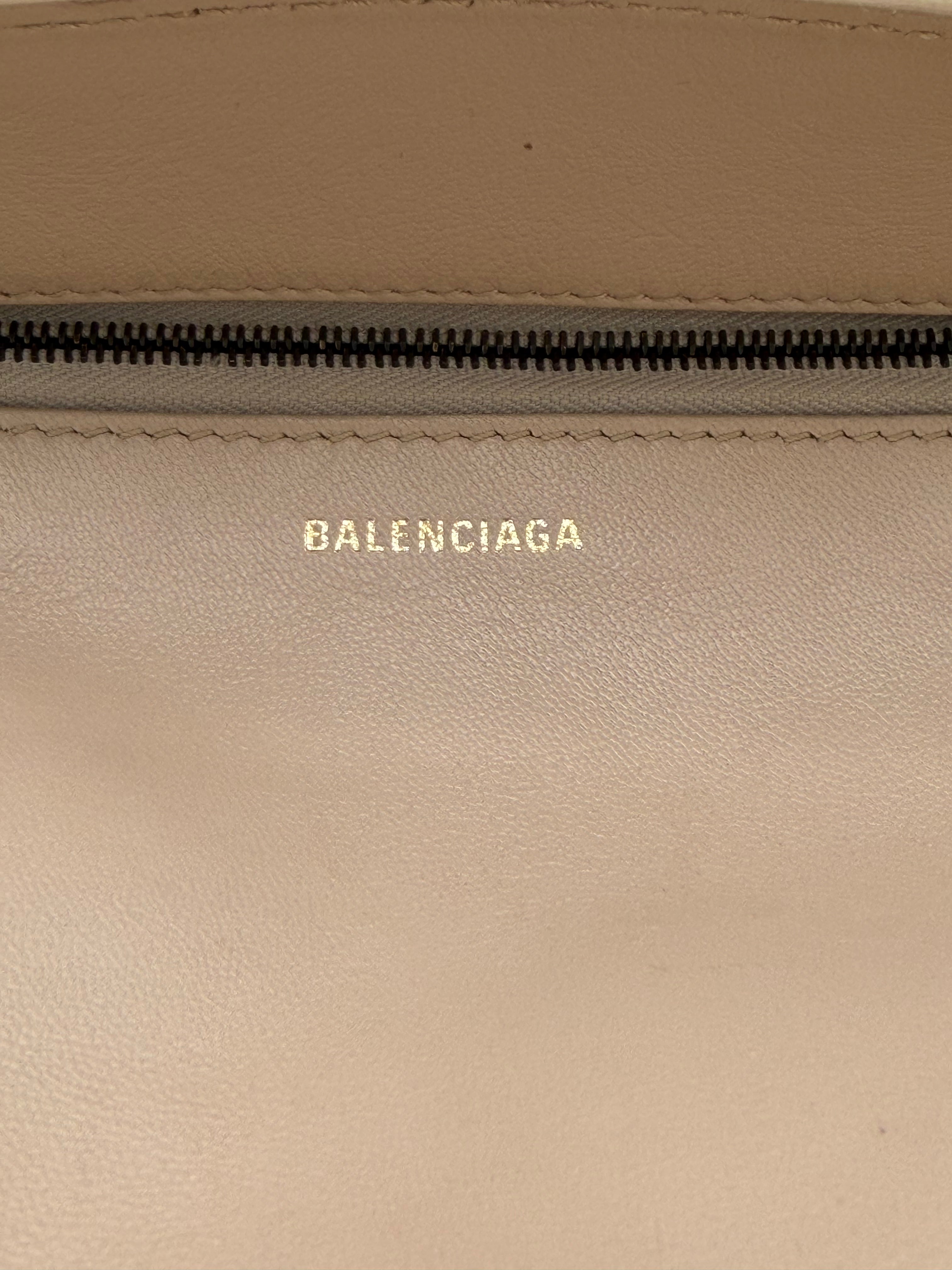 Balenciaga Papier A6 Zip Around in Beige "Tapioca" Shearling Medium Size