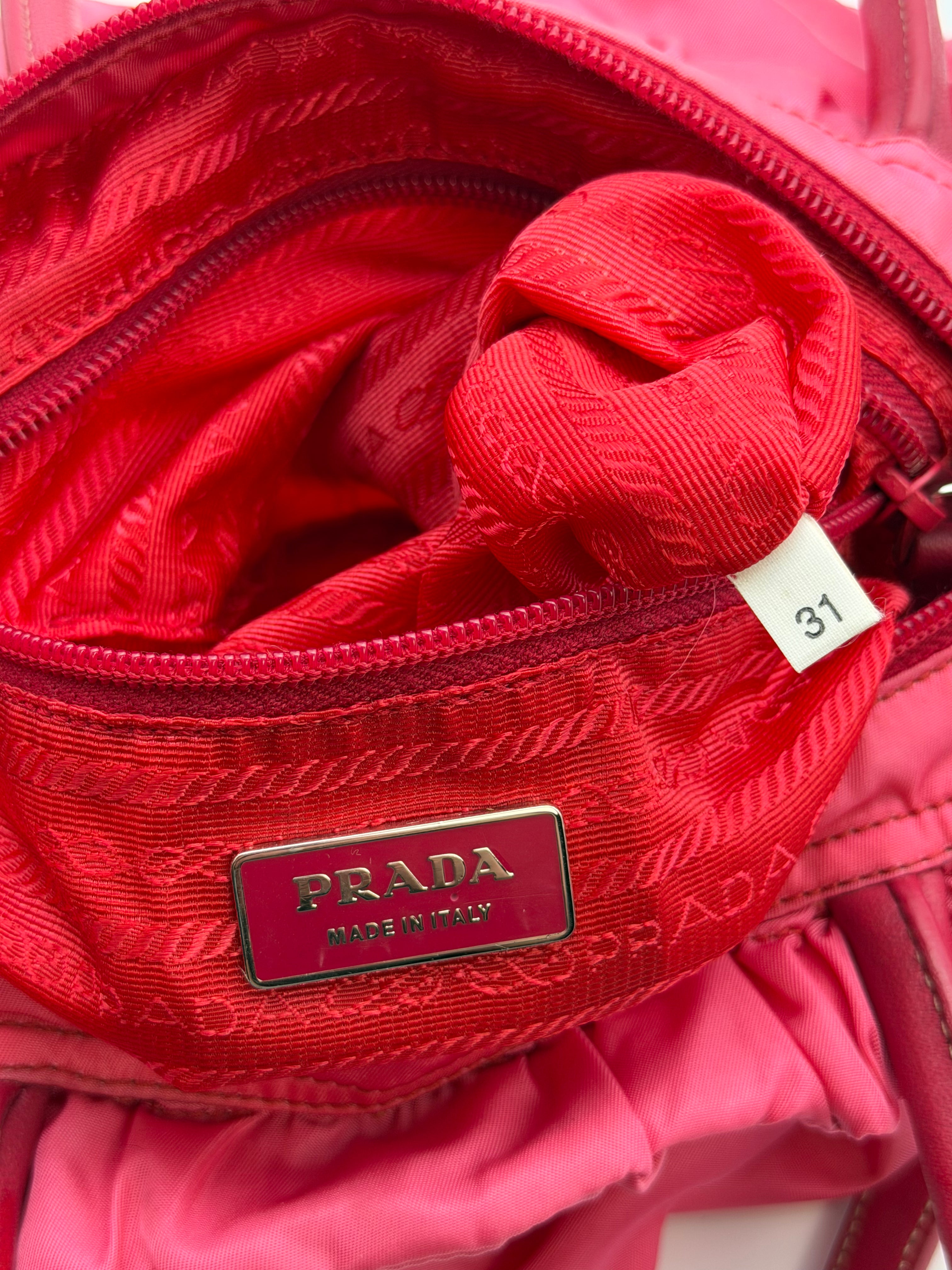 Prada 2-Way in tessuto Nylon Bow fucsia