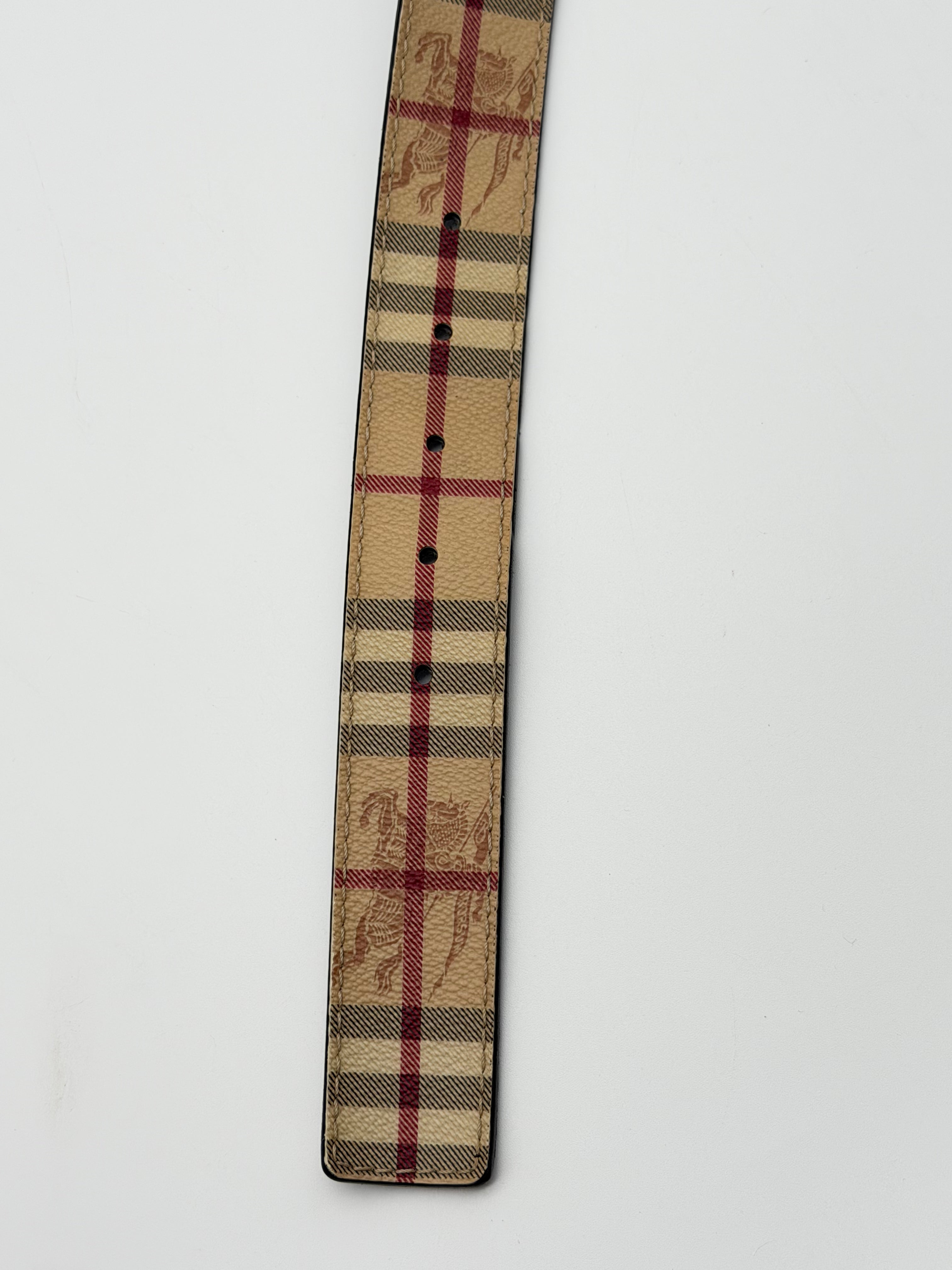 Burberry Vintage Check 110cm Belt with Antique-Effect Buckle