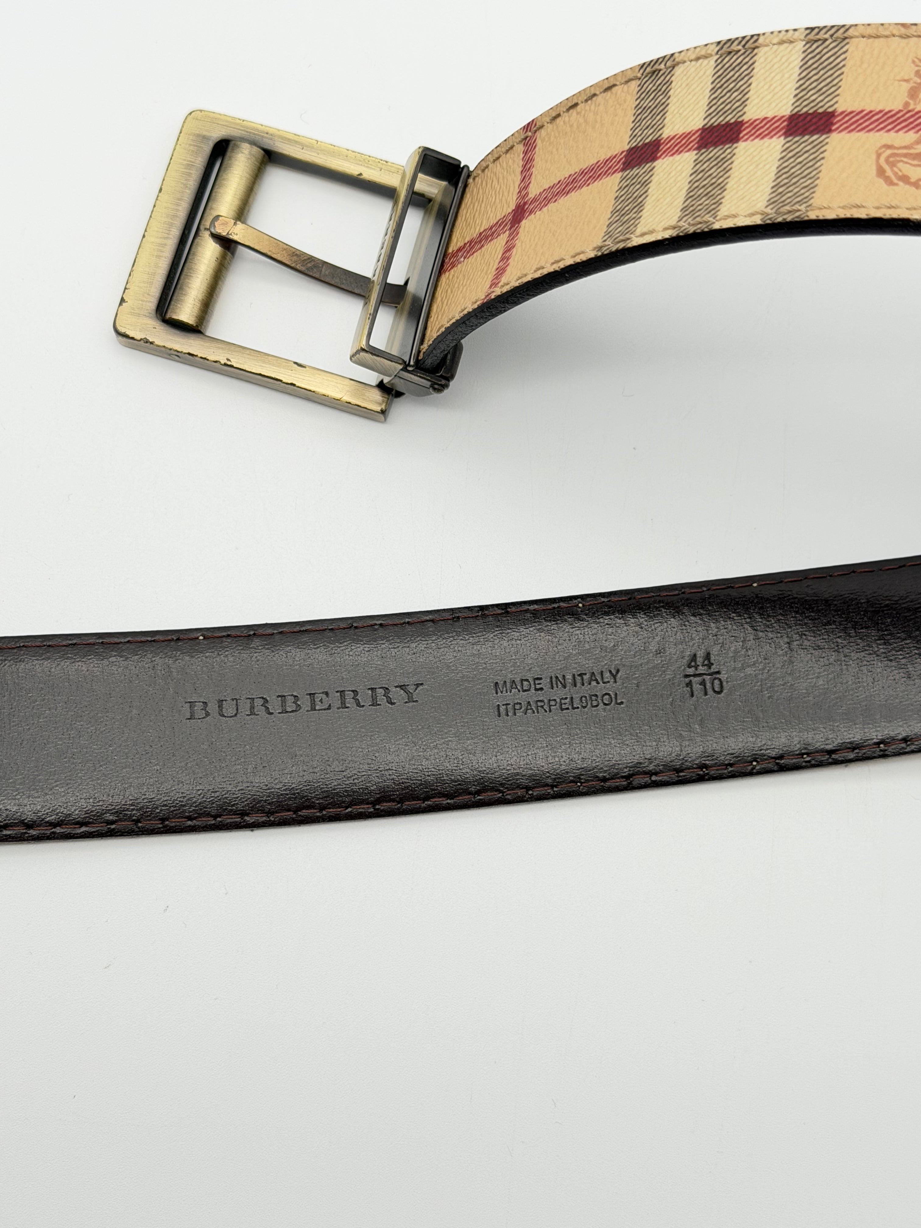 Burberry Vintage Check 110cm Belt with Antique-Effect Buckle