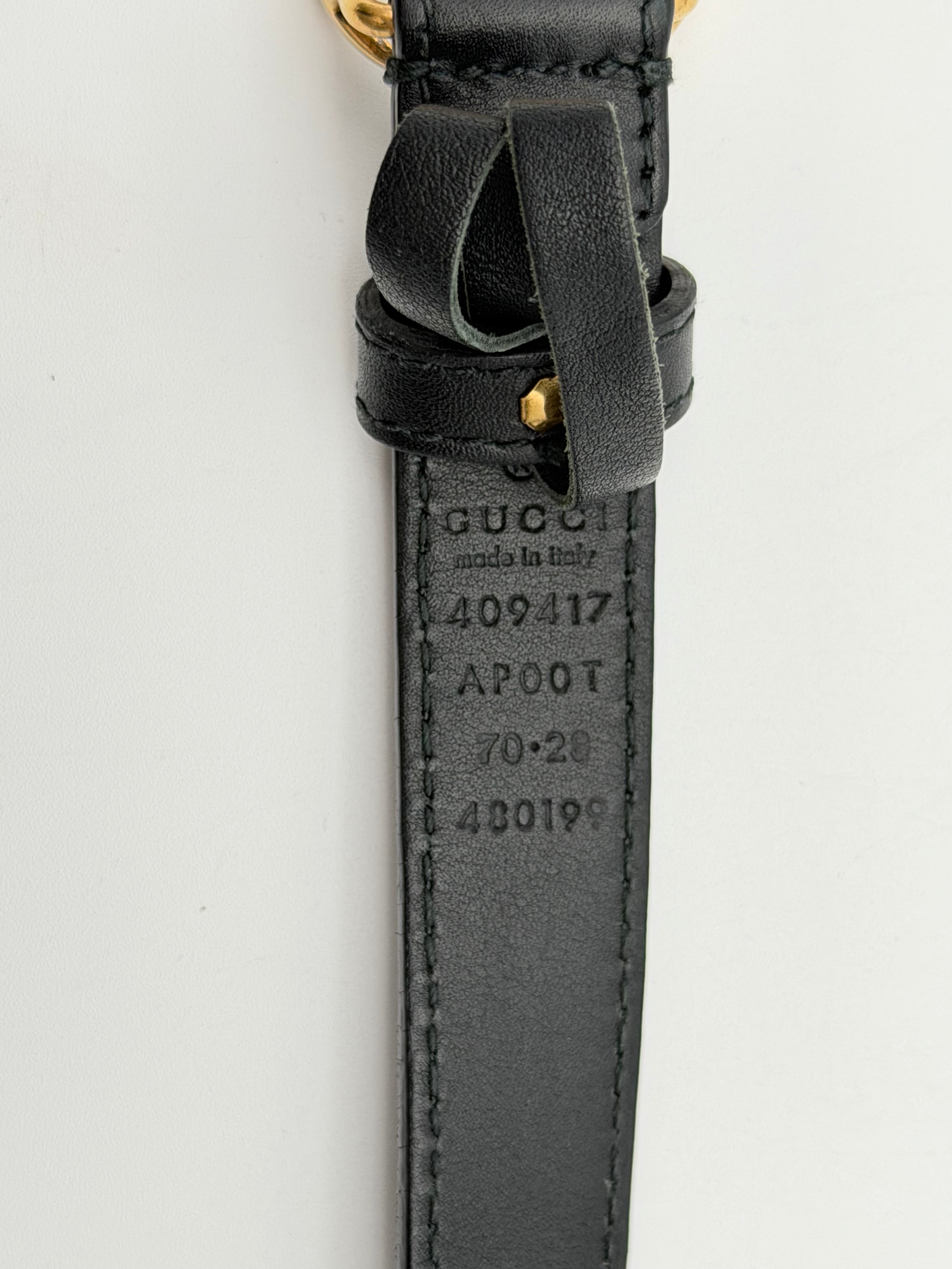 Gucci GG Marmont 70cm Belt in Black Calfskin