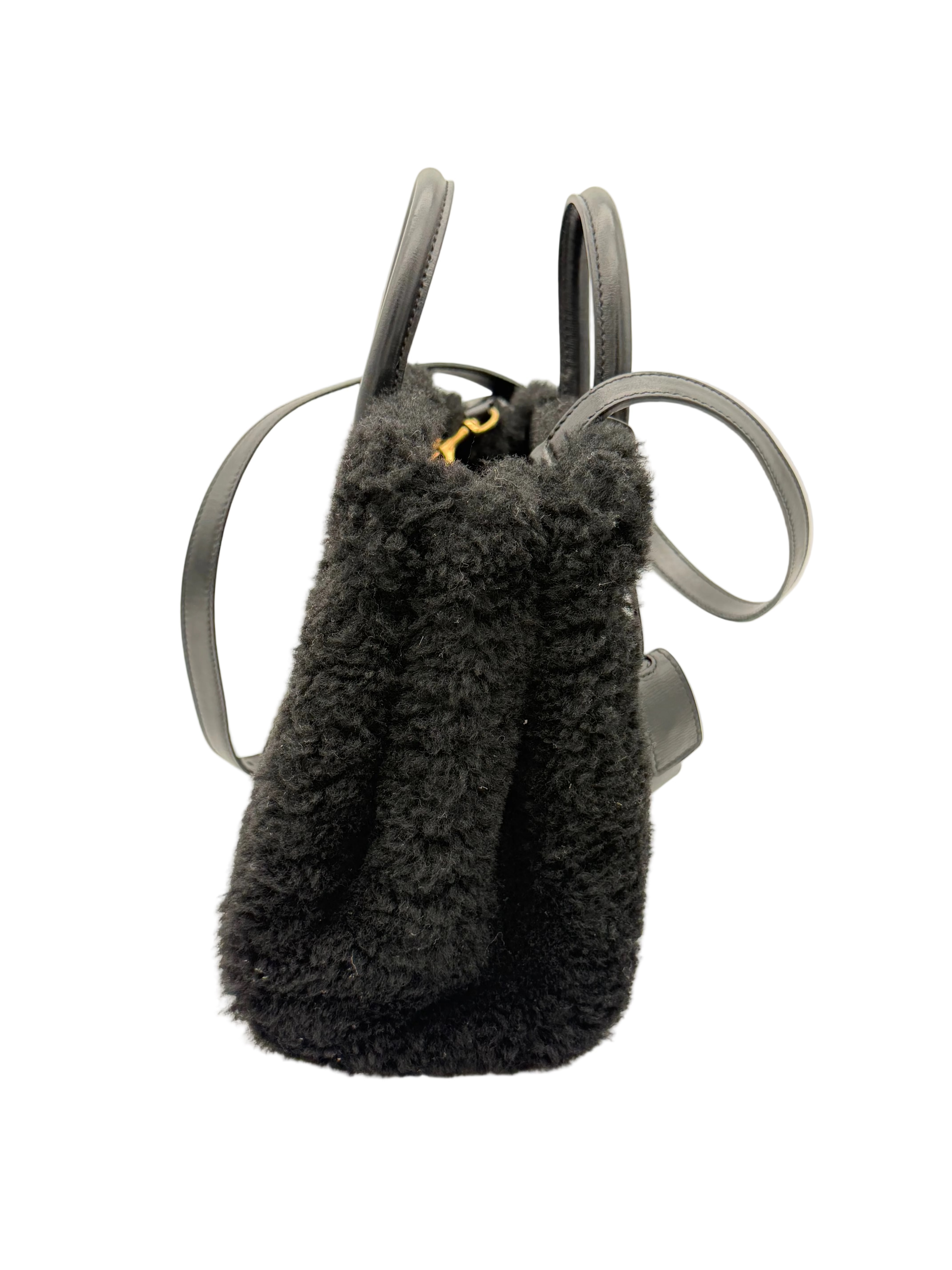 Saint Laurent Sac De Jour Nano in montone nero