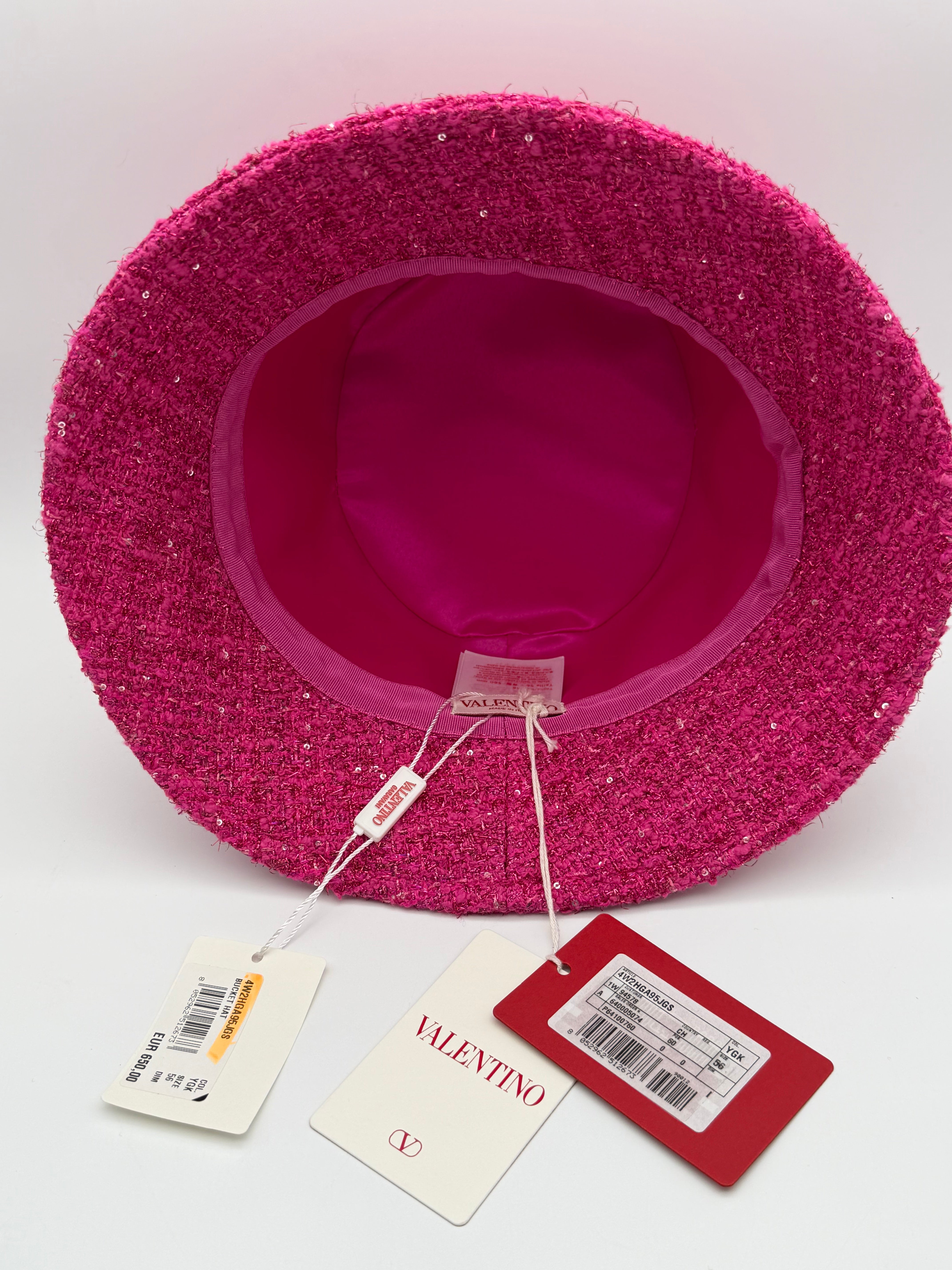 Valentino Garavani Cappello a secchiello in lana rosa