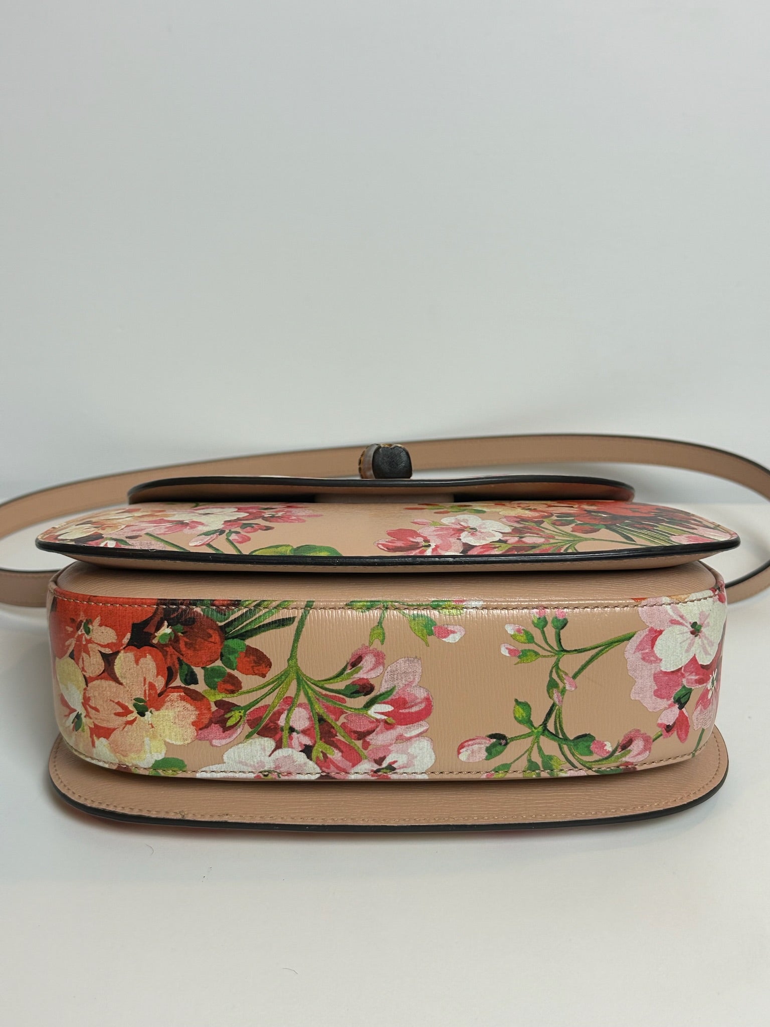 Gucci Limited Edition Bloom Museum Bag in powder leather with floral print and bamboo